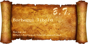 Borhegyi Tibold névjegykártya